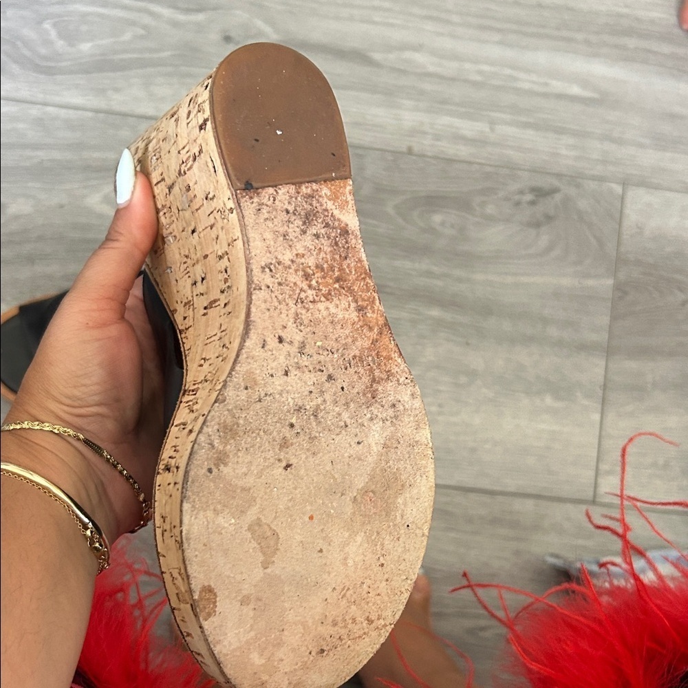 Veronique Branquinho Black Leather Cork Mules - Picture 6 of 8